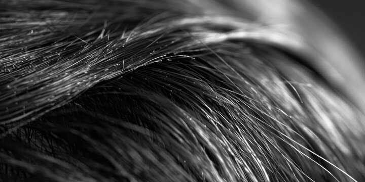 Monochrome photo of a woman's hair, suitable for beauty and fashion concepts