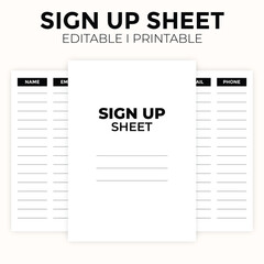  Sign Up Sheet Planner