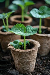 Detailed close up of a small plant in a pot. Perfect for botanical projects