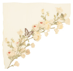 PNG Butterfly flowers ripped paper pattern plant art