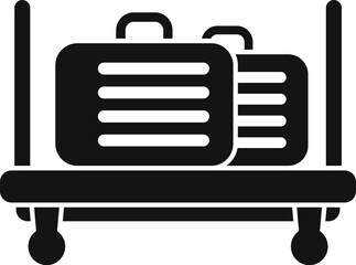 Full luggage trolley icon simple vector. Support platform. Tourism storage