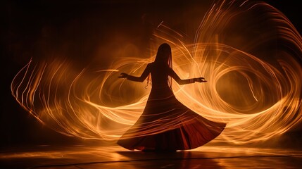 Mystical Dervish Dance Captured with Long Exposure Light Trails