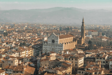 Fototapeta na wymiar aerial view of santa croce church