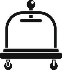 Help package trolley icon simple vector. Solid delivery. Balance support