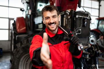 Tractor service and maintenance employment.