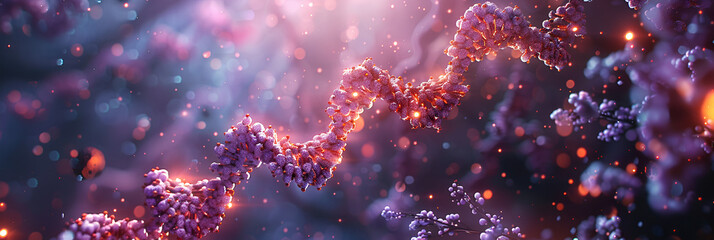 RNA Polymerase II Transcribing DNA to RNA Illusration,
Gene Editing Curing Genetic Diseases Wallpaper
 - obrazy, fototapety, plakaty