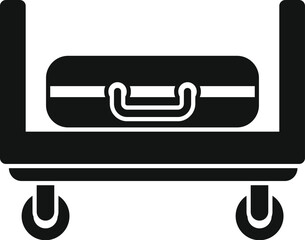 Lock luggage trolley icon simple vector. Move bag trip. Transport wheel