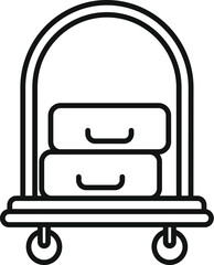 Moving trolley icon outline vector. Service storage. Vacation cart help