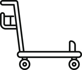 Luggage trolley icon outline vector. Airport storage. Cart transportation