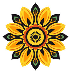 PNG  Vector sunflower impressionism white background inflorescence creativity - obrazy, fototapety, plakaty