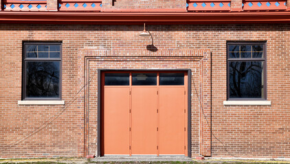 old warehouse door windows