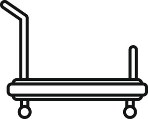 Long luggage trolley icon outline vector. Support help. Airport handle