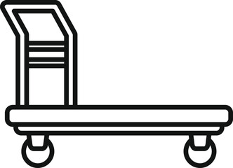Voyage luggage trolley icon outline vector. Move help. Balance packing