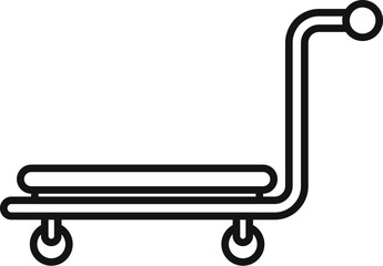 Tour delivery trolley icon outline vector. Help carrying. Metal object trip