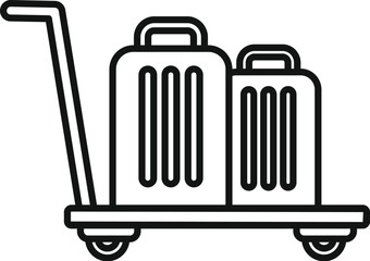 Airport luggage trolley icon outline vector. Support delivery. Lock balance
