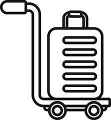 Support move plastic icon outline vector. Steel object. Airport platform trolley