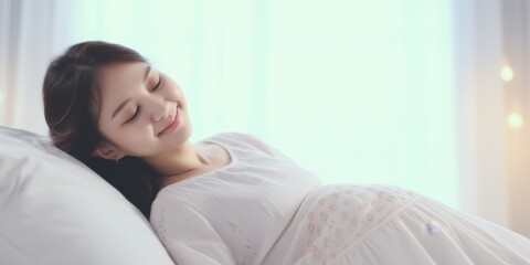 pregnant woman resting Generative AI - obrazy, fototapety, plakaty