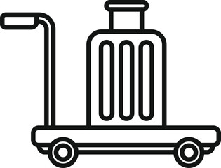 Move help trolley icon outline vector. Object metal tag. Perfect voyage