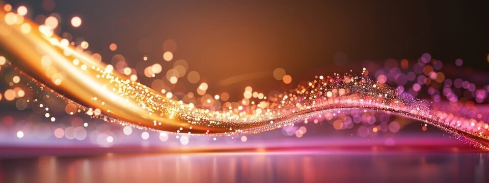 science background with particles and waves plasma, quantum technology 