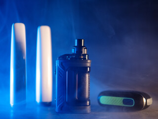Vape pod system with changeable cartridges and disposable electronic cigarettes