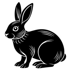 black and white rabbit