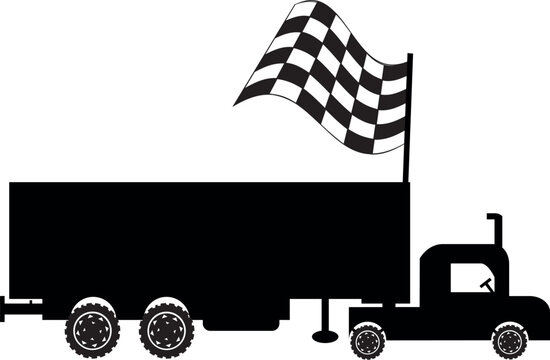 truck vector art  with esp file transport truck and  flag 