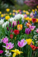 Obraz premium spring pattern with a color flowers
