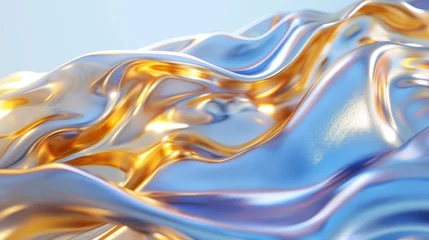 Foto op Plexiglas Gradient abstract gold and blue liquid background © Sandy