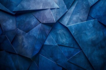 shimmering dark blue gradient background with geometric shapes and metallic texture - obrazy, fototapety, plakaty