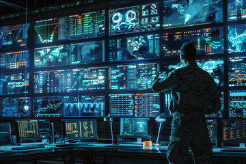 heart of cyber control and monitoring, showcasing the state-of-the-art technology and infrastructure used to safeguard national security and coordinate army communications.