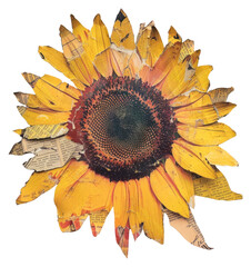 PNG Sunflower shape collage cutouts plant white background inflorescence - obrazy, fototapety, plakaty