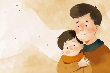 An emotional fathers day background illustration.
