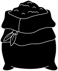farm illustration agriculture silhouette harvest logo wheat icon food outline seed grain cereal organic bread bag black rye plant shape sack farming ripe for vector graphic background