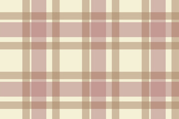 Gingham pattern seamless Plaid repeat in beige Design for print, tartan, gift wrap, textiles, checkered background for tablecloth