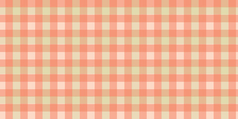 Gingham pattern seamless Plaid repeat in orange Design for print, tartan, gift wrap, textiles, checkered background for tablecloth