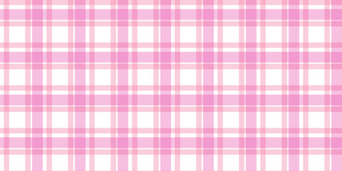 Gingham pattern seamless Plaid repeat in pink Design for print, tartan, gift wrap, textiles, checkered background for tablecloth