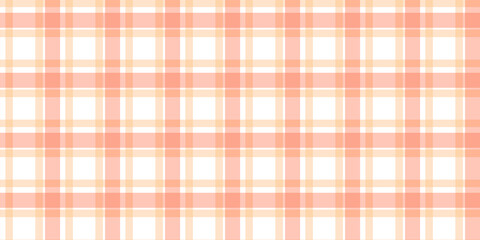 Gingham pattern seamless Plaid repeat in orange Design for print, tartan, gift wrap, textiles, checkered background for tablecloth