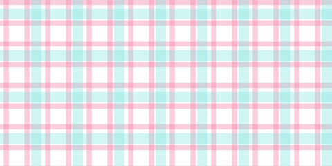 Gingham pattern seamless Plaid repeat in pink Design for print, tartan, gift wrap, textiles, checkered background for tablecloth