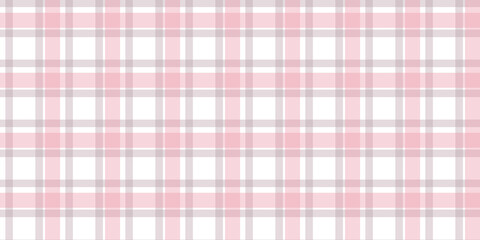 Gingham pattern seamless Plaid repeat in pink Design for print, tartan, gift wrap, textiles, checkered background for tablecloth