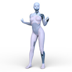 女性サイボーグ　3DCGレンダリング