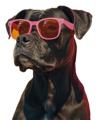 PNG Retro collage of dog sunglasses mammal animal