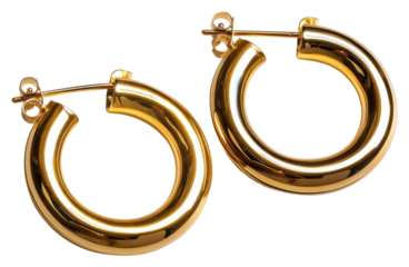 PNG Circle earrings jewelry gold white background
