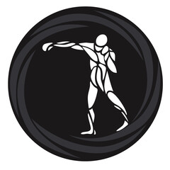 silhouette of a man boxing sport
