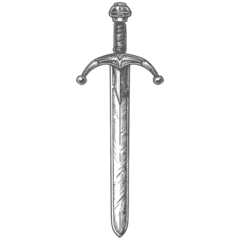 Fotobehang obselote rusty sword image using Old engraving style © NikahGeh
