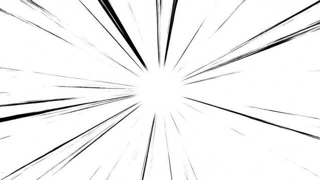 Saturated linework 4K Motion graphics on black background with wide copy space in the center. Cartoon Manga or animation style, ideal for highlighting objects.