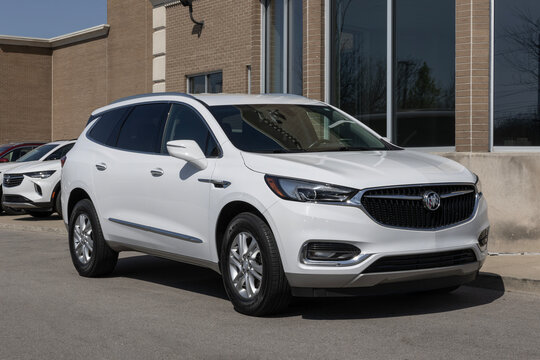 Used Buick Enclave display at a dealership. With pricing issues, Buick is selling preowned vehicles to meet demand. MY:2021