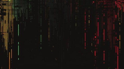 Abstract Digital Technology Background with Glitchy Matrix Code