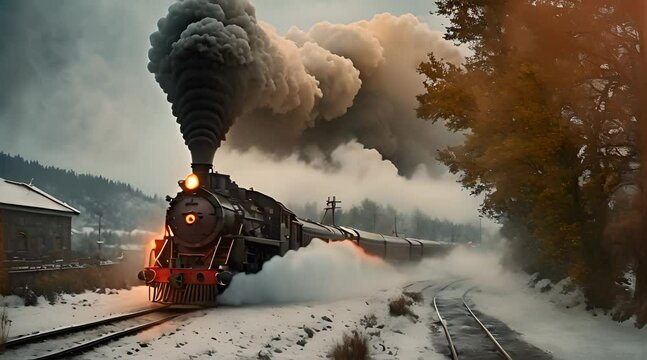 vintage black steam train
