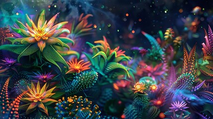 Obraz na płótnie Canvas Macro sea corals reef, ocean seaweed, undersea animals. Closeup underwater life, aquarium wildlife, tropical water nature beauty