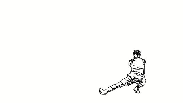 Sketch animation of volleyball players in action.